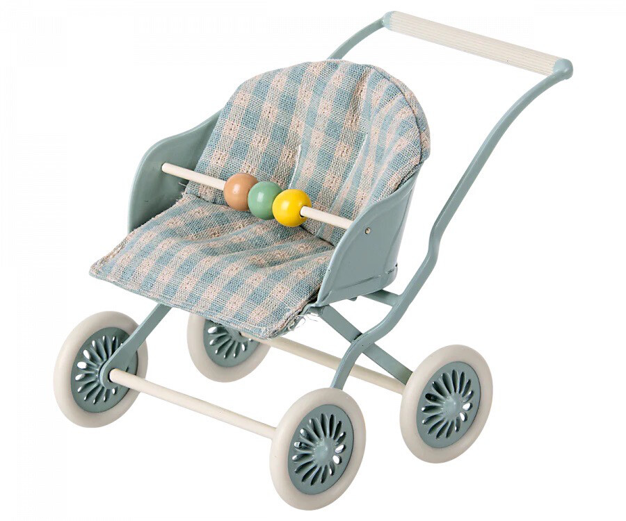 Maileg Stroller, Baby Mice, Mint