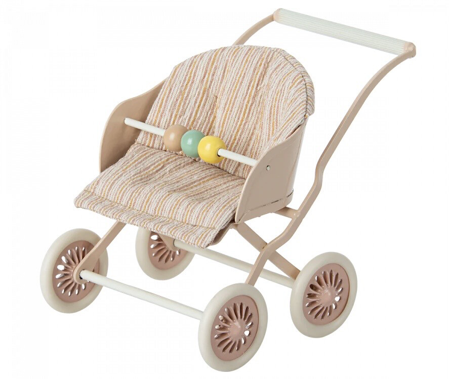 Maileg Stroller, Baby Mice, Rose