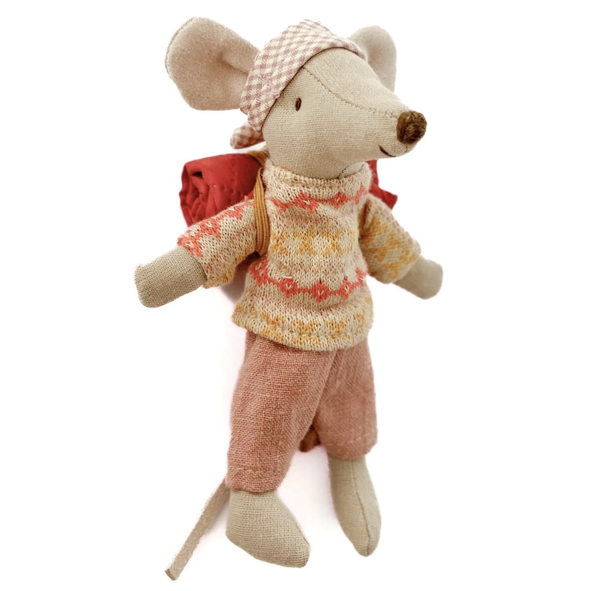 Maileg Hiker Mouse, Big Sister, Faire Isle Sweater