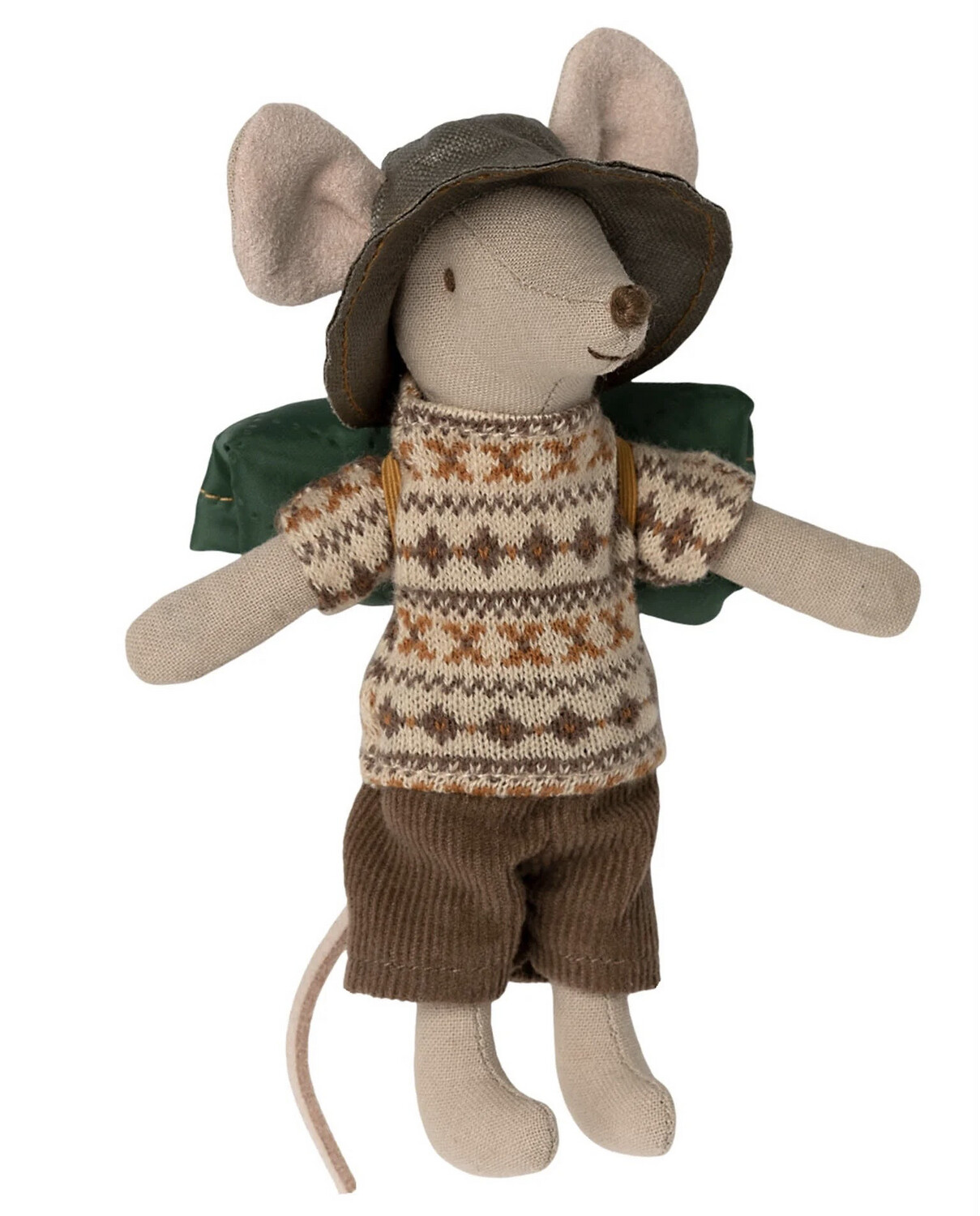 Maileg Hiker Mouse, Big Brother, Faire Isle Sweater