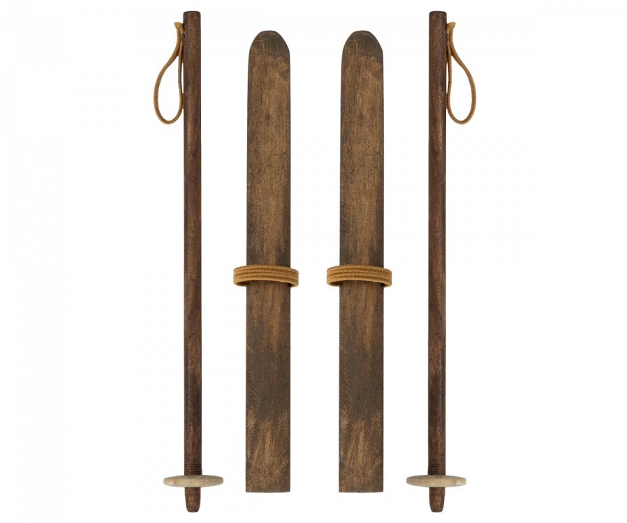 Maileg Ski and Poles, Mum &amp; Dad Mouse