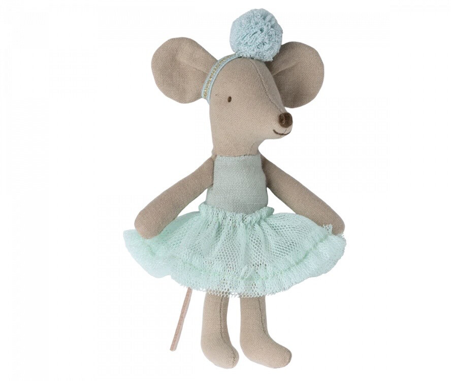 Maileg Ballerina Mouse, Little Sister-Light Mint