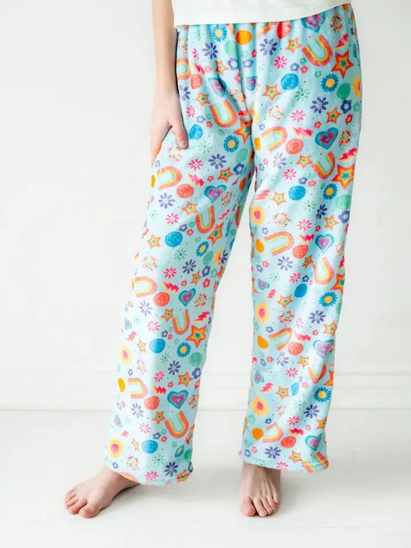 Macaron + Me Groovy Smiles Plush Pants Macaron + Me Groovy Smiles Plush Pants