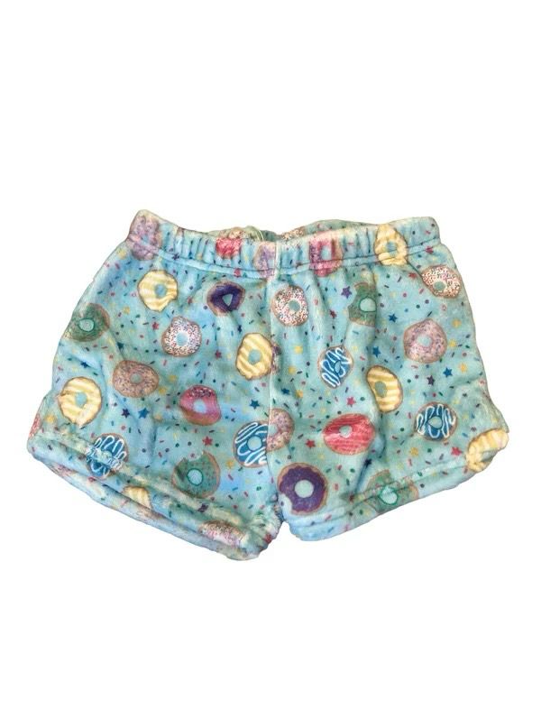 Macaron + Me Turquoise Donut Plush Shorts