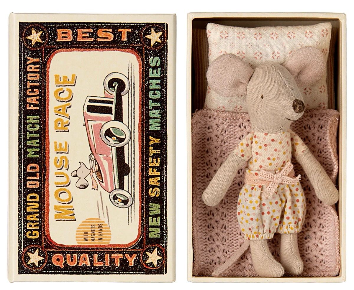 Maileg Little Sister Mouse in Matchbox