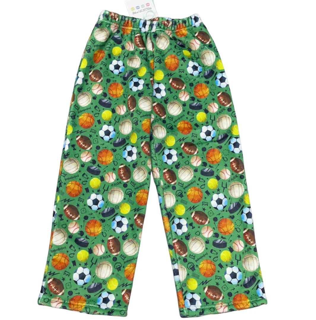 Macaron + Me Green Sports Plush Pant