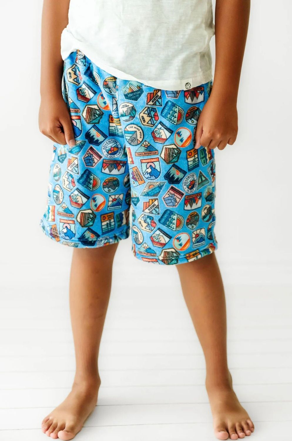 Macaron + Me Happy Camper Plush Shorts