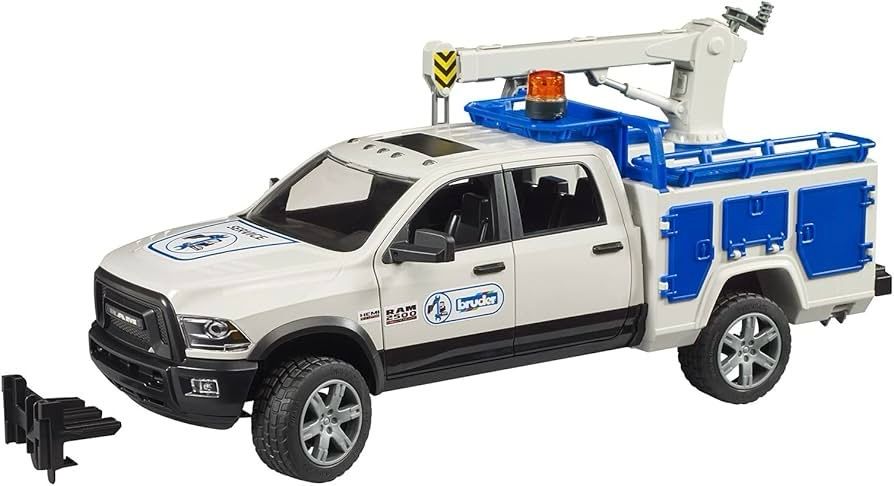 Bruder RAM Service Truck w Crane + Rotating Beacon Light