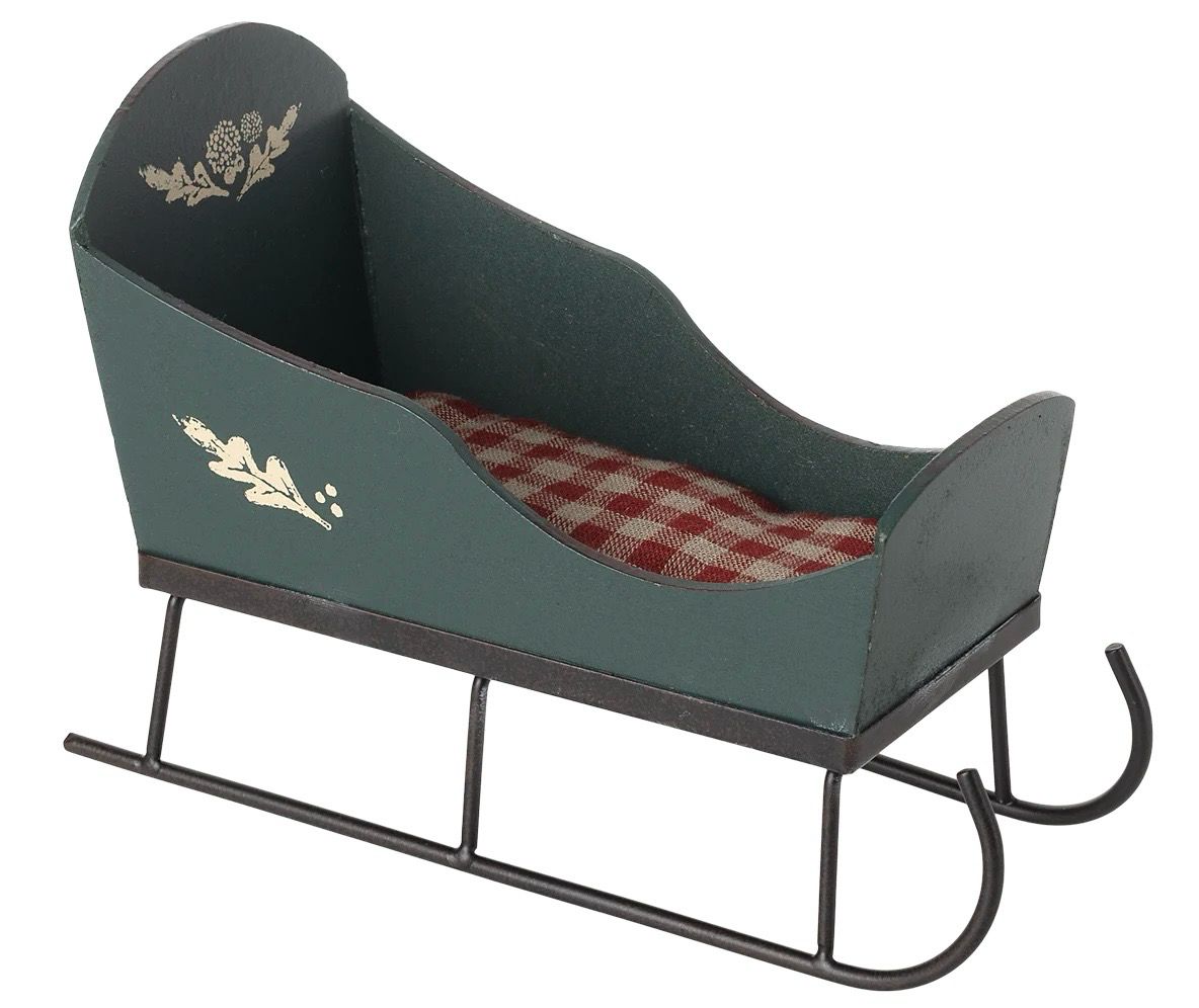 Maileg Sleigh, Mini Green
