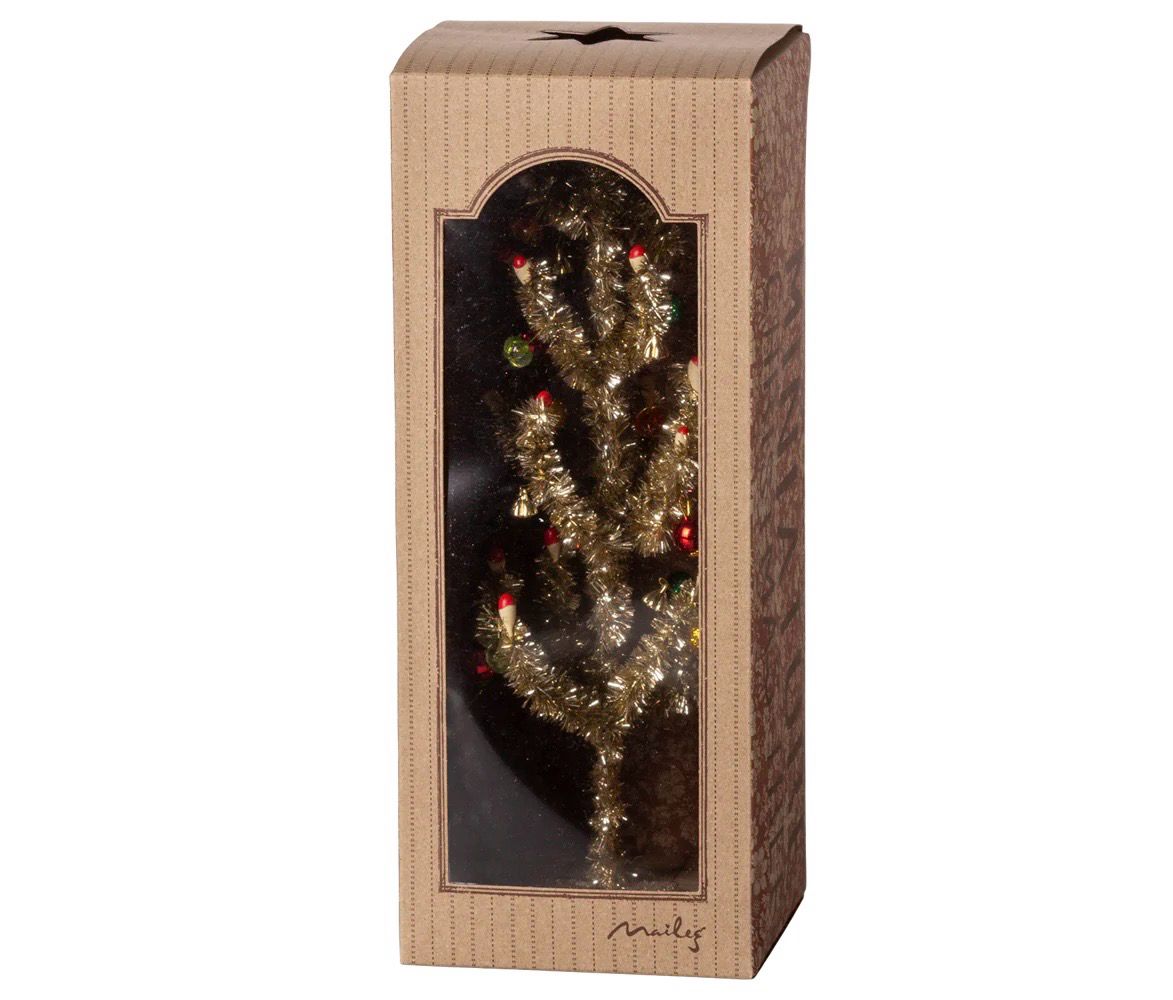 Maileg Christmas Tree, Gold- Red and Green