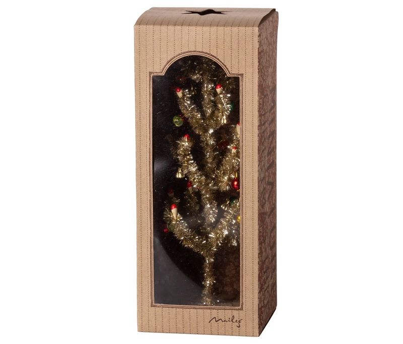 Maileg Christmas Tree, Gold- Red and Green