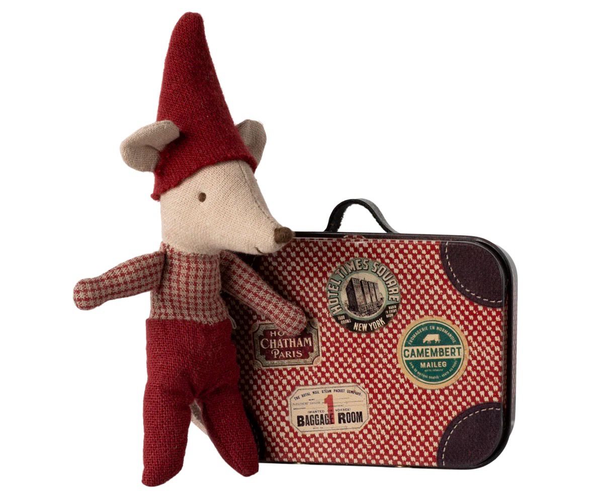 Maileg Christmas Mouse, Baby in Suitcase