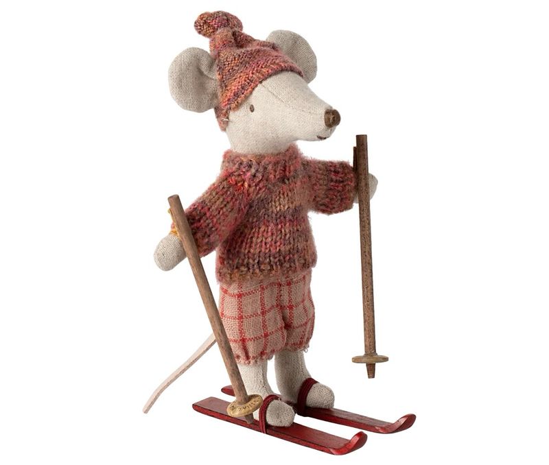 Maileg Winter Mouse with Ski Set 2024, Big Sister-Rose