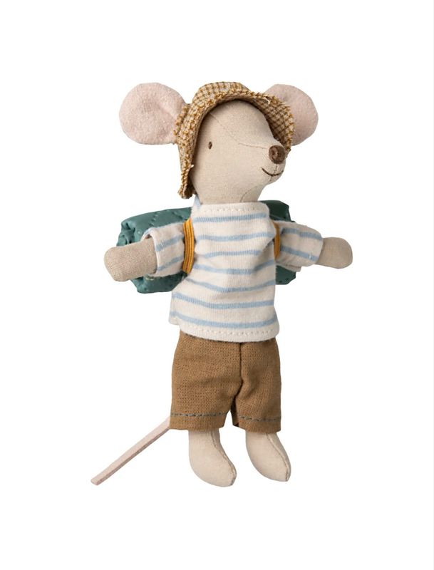 Maileg Hiker Mouse, Big Brother Blue Stripes