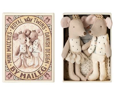 Maileg Royal Twins, Little Sister &amp; Brother in Matchbox