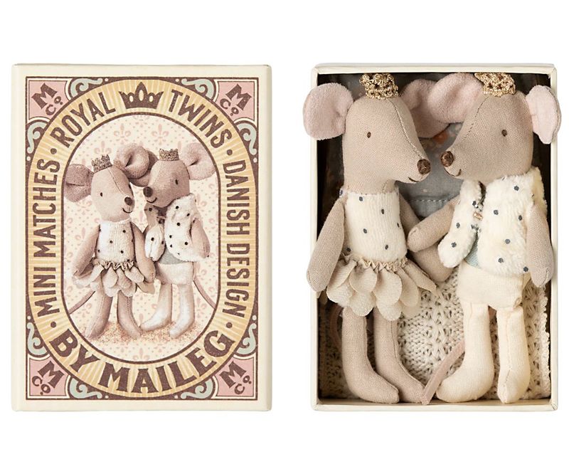 Maileg Royal Twins, Little Sister &amp; Brother in Matchbox