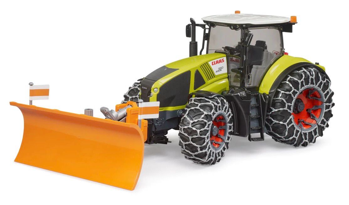 Bruder Claas Axion 950 w Snow Chains/Snow Plow