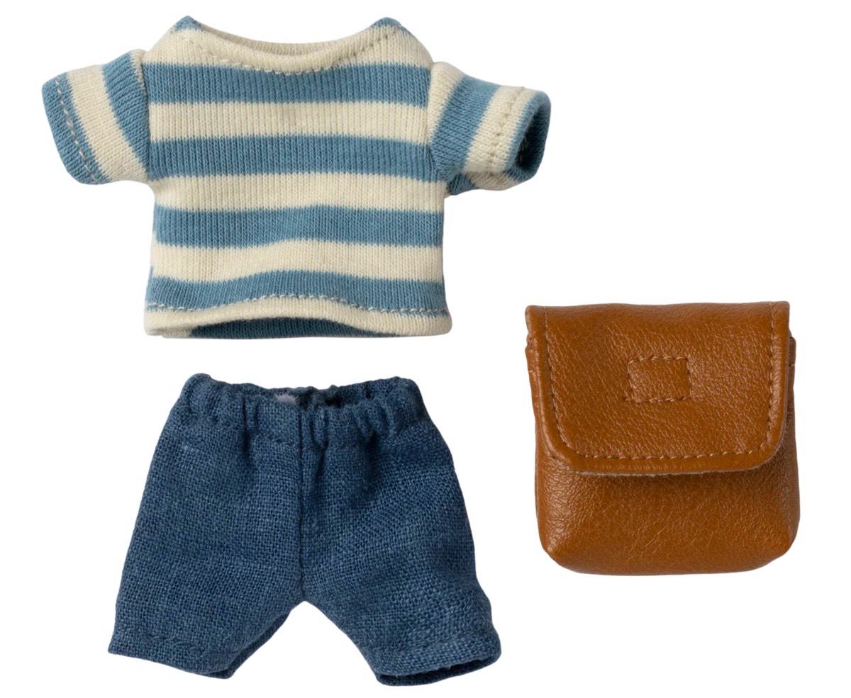 Maileg Clothes and Bag, Big Brother Mouse-Brown Maileg Clothes and Bag, Big Brother Mouse-Brown