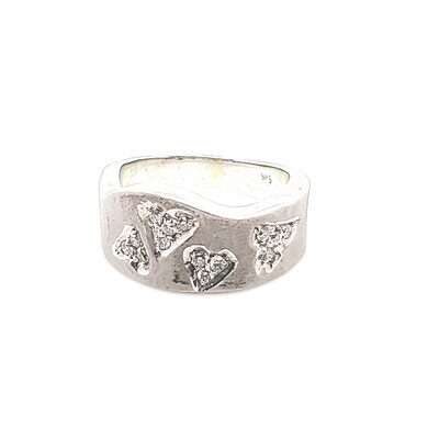 Ladies White Gold Matte Finish Diamond Band Ladies White Gold Matte Finish Diamond Band