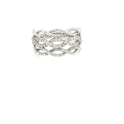 Ladies White Gold Twist Diamond Band Ladies White Gold Twist Diamond Band
