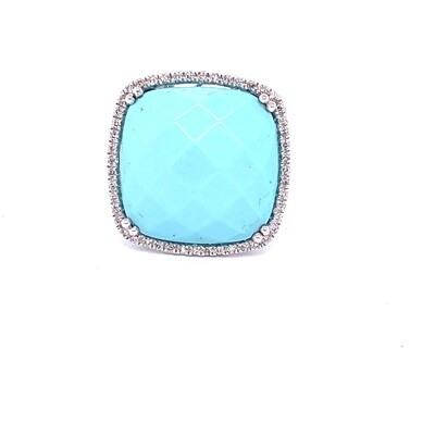 Ladies White Gold Turquoise Ring Ladies White Gold Turquoise Ring