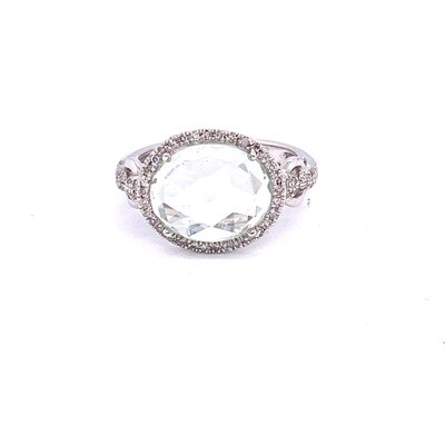 Ladies White Gold Green Amethyst Ring Ladies White Gold Green Amethyst Ring