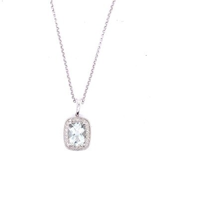 Ladies White Gold Green Amethyst Necklace Ladies White Gold Green Amethyst Necklace