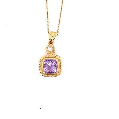 Ladies Yellow Gold Amethyst Pendant Ladies Yellow Gold Amethyst Pendant