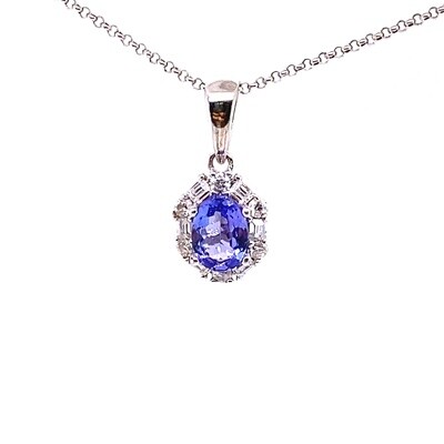 Ladies Silver Tanzanite Necklace Ladies Silver Tanzanite Necklace