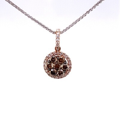 Ladies Rose Gold Brown Diamond Pendant Ladies Rose Gold Brown Diamond Pendant