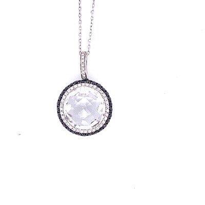 Ladies White Gold Quartz and Diamond Necklace Ladies White Gold Quartz and Diamond Necklace
