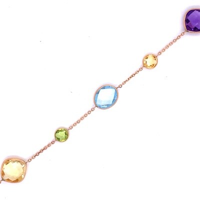 Ladies Yellow Gold Multi Color Bracelet Ladies Yellow Gold Multi Color Bracelet