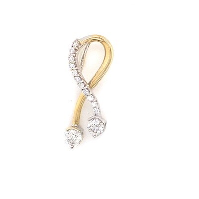 Ladies White & Yellow Gold Diamond Pendant Ladies White & Yellow Gold Diamond Pendant