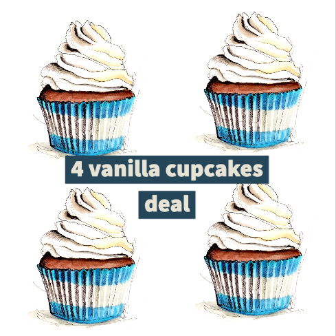 4 Vanilla Cupcakes *DEAL*