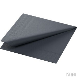 DUNI Zelltuch Tissue-Serviette 24 x 24 cm Schwarz 3-lagig, 250 Stück