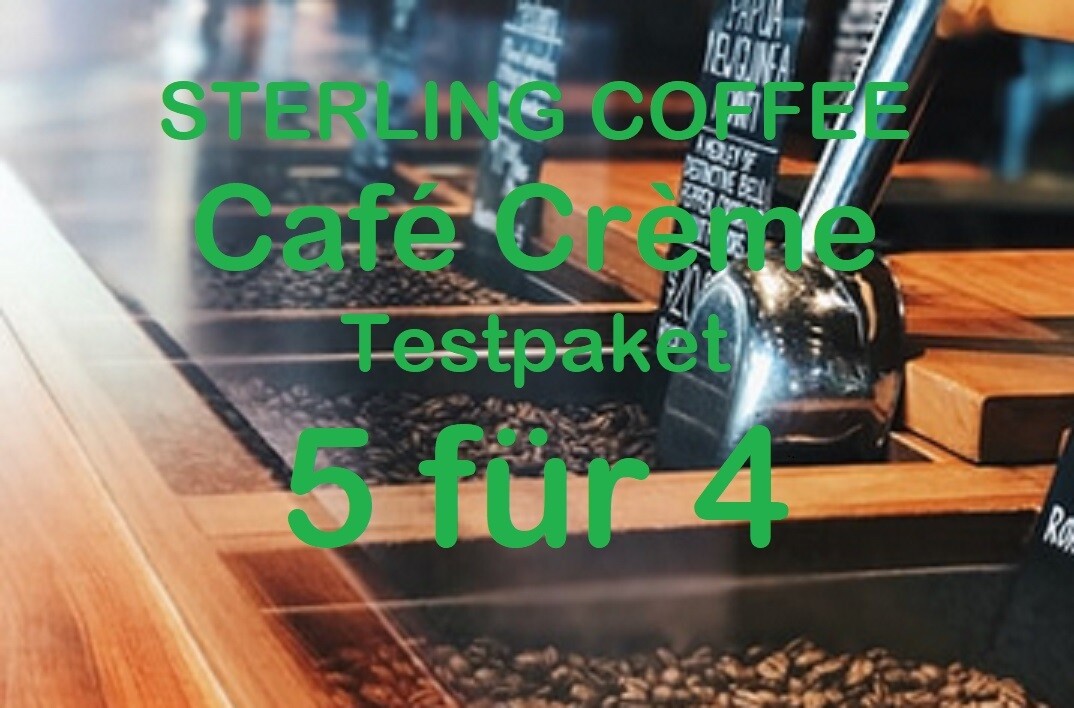 Sterling Coffee Café Crème MIX Testpaket, 5x 500g ⭐️⭐️⭐️⭐️⭐️