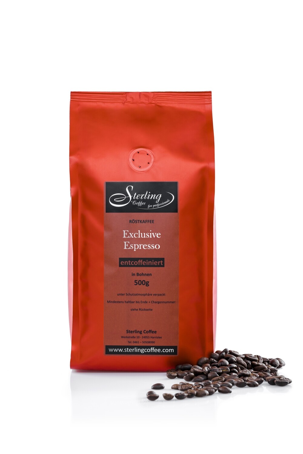 Sterling Coffee Exclusive Espresso, entcoffeiniert
ganze Bohne, 500g