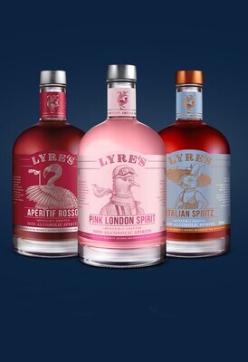 Lyre's Pink-London-Negroni-Set - ALKOHOLFREI je 700ml Pink London Spirit, Aperitif Rosso & Italian Spritz
