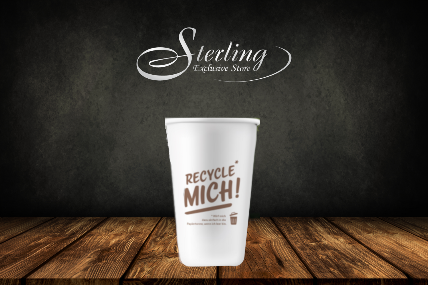 RECYCLE MICH - Coffee-to-go-Becher 300ml/12oz,  50 Stück