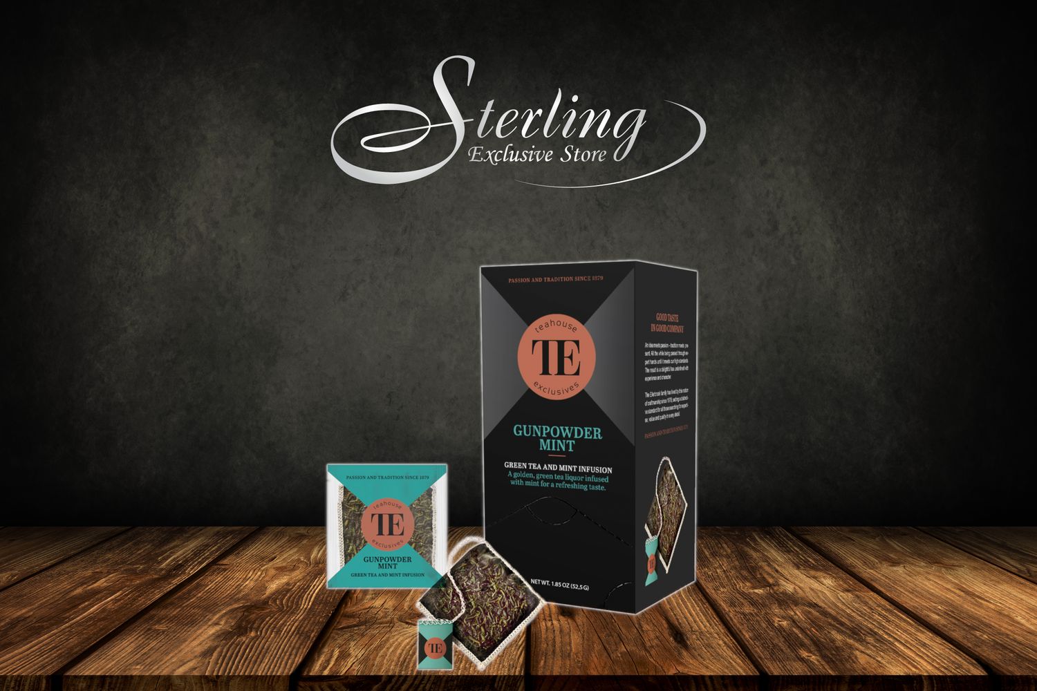 TEAHOUSE Luxury Tea Bag Gunpowder Mint Minze 15x3,5g Grüntee mit Minze
