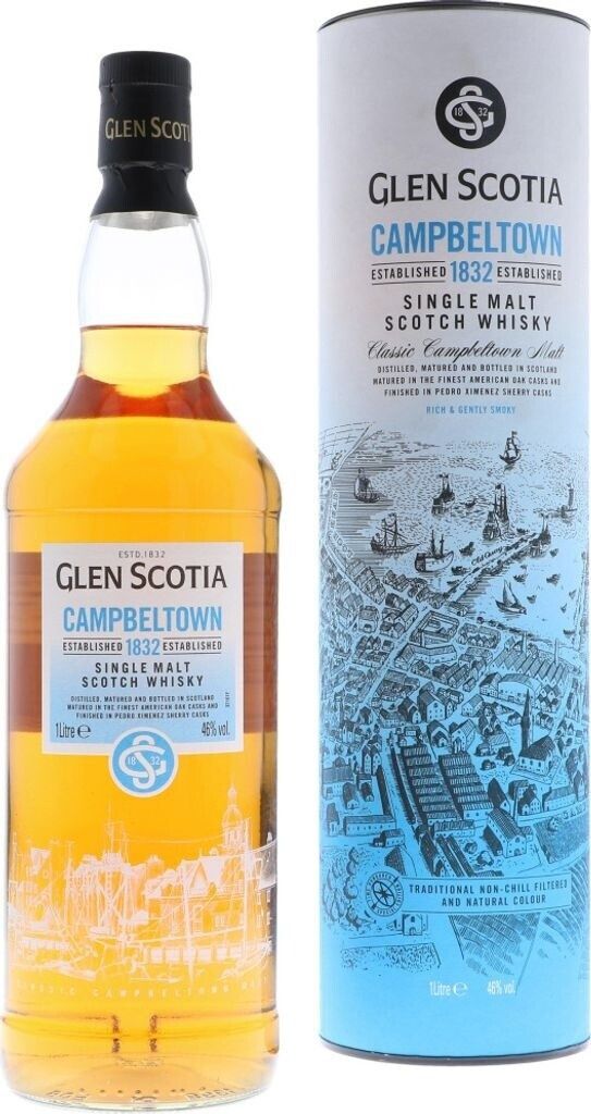 Glen Scotia Campbeltown 1832 Single Malt Scotch Whisky 46% 1.000ml in Geschenkverpackung