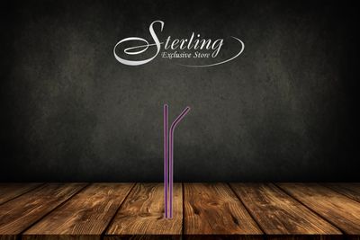 Trinkhalme aus Edelstahl, lila 20 Stück