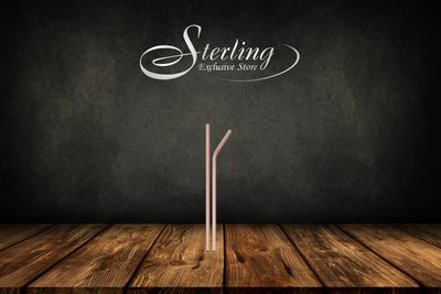 Trinkhalme aus Edelstahl, Roségold 20 Stück