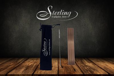 Trinkhalmset  aus Edelstahl, Roségold 6x215mm