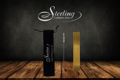 Trinkhalmset aus Edelstahl, gold 6x215mm