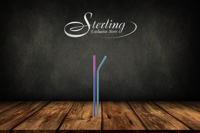 Trinkhalme aus Edelstahl, Regenbogen 20 Stück