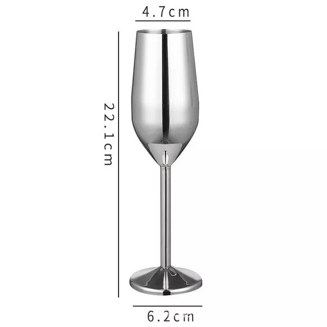Sektglas aus Edelstahl, 250ml, Farbe: Silber