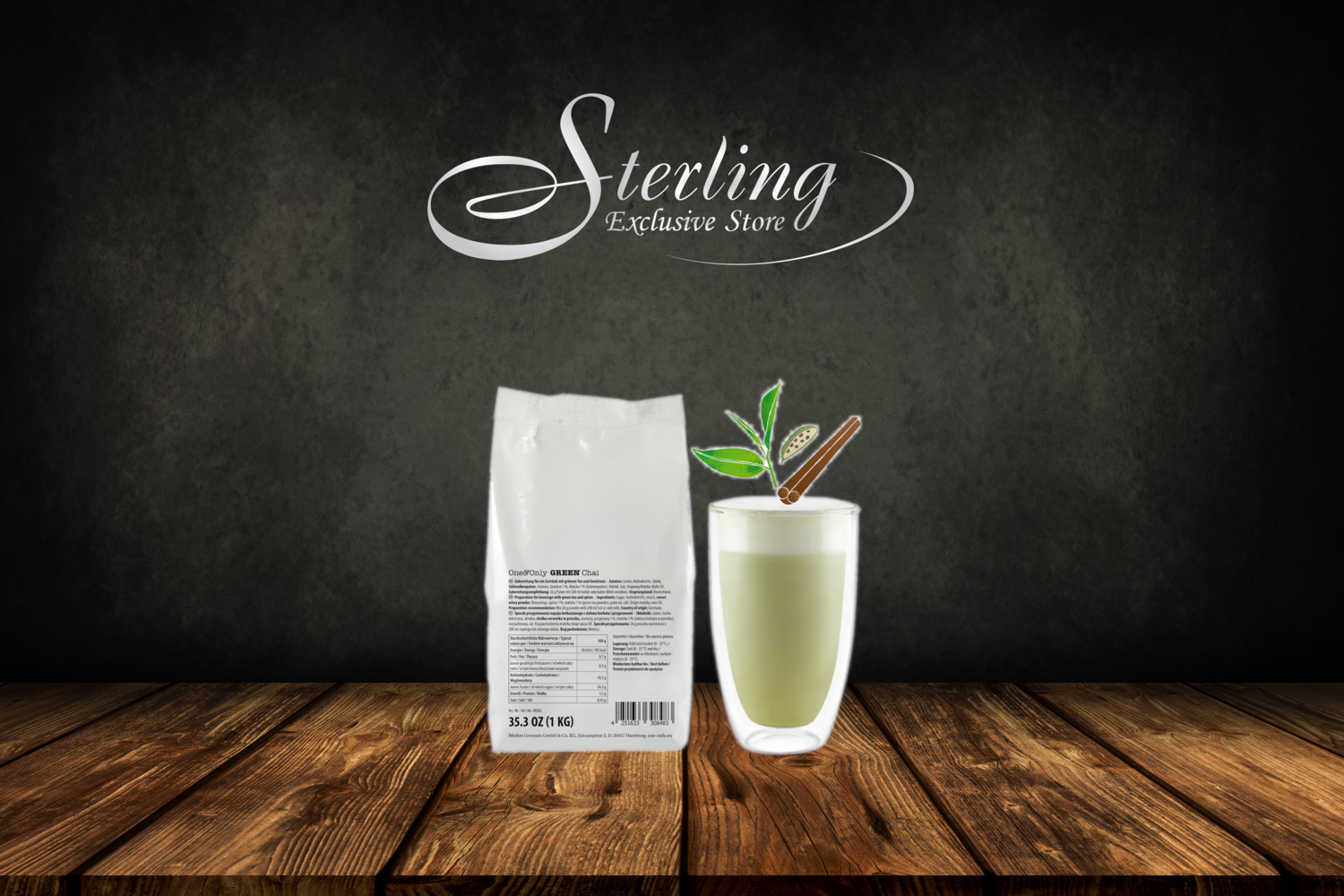 One&amp;Only Green Chai Powder Pulver Grün 1.000g