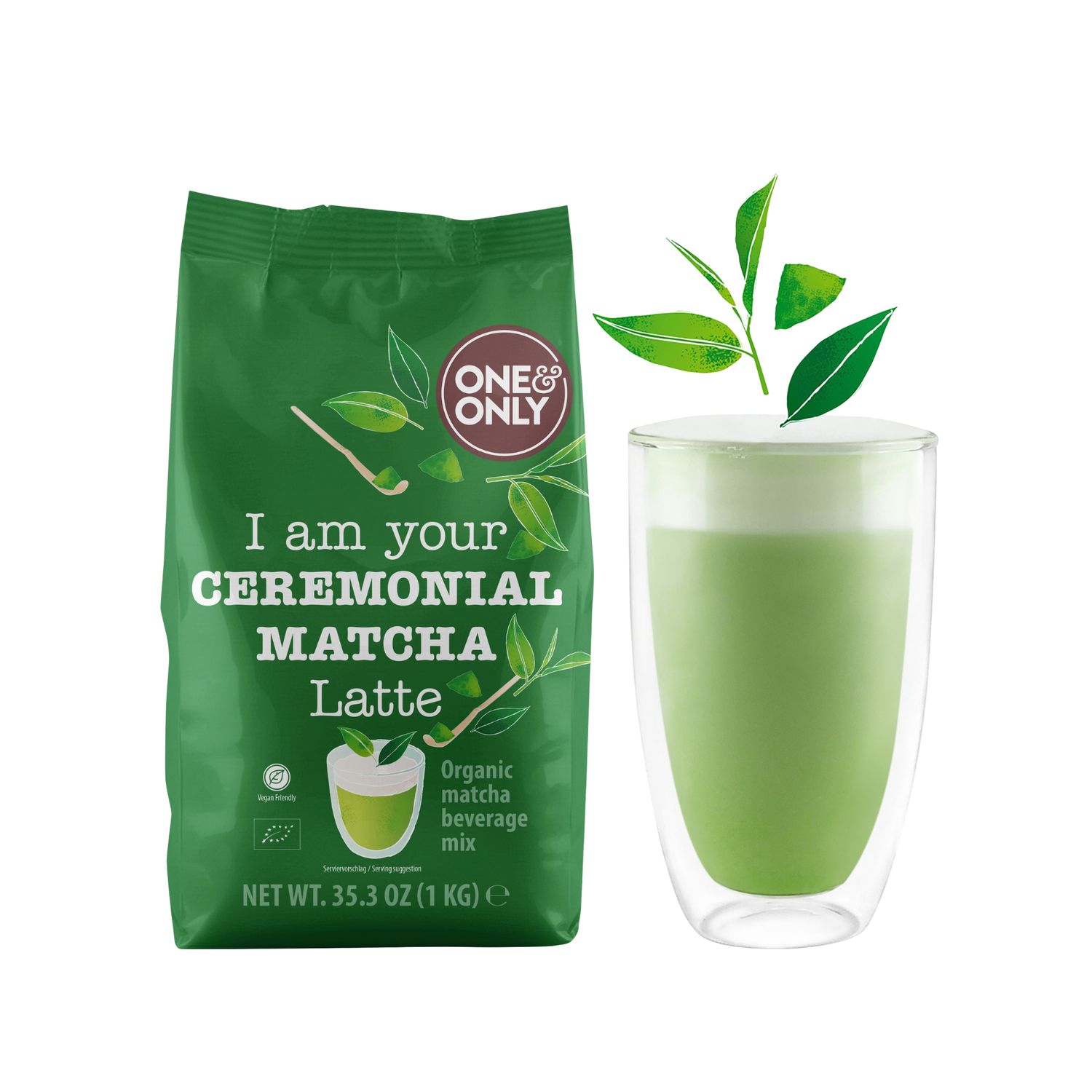One&amp;Only Organic Ceremonial Matcha Latte Pulver 1000 g – Premium Bio Matcha