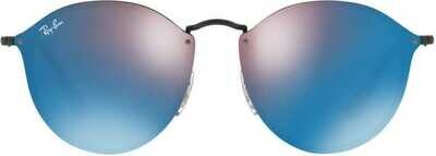 Mirrored Round Sunglasses (Blue)
